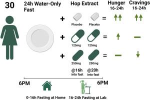 Gastrointestinal delivery of bitter hop extract reduces appetite and food cravings in healthy adult women undergoing acute fasting