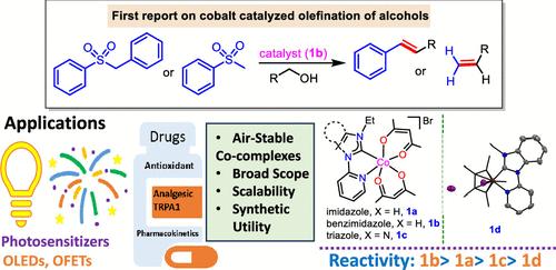 Cobalt(III) Complexes of Pyridine-Functionalized Chelating NHC Ligands: Effective Catalysts for the Olefination of Alcohols Using Sulfones