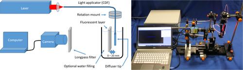 Simple Characterization of Cylindrical Diffuser Fibers With a Fluorescent Layer