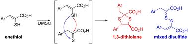 Rhodanine derived enethiols react to give 1,3-dithiolanes and mixed disulfides†