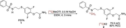 Improved Radiosynthesis and Automation of [11C]2-(2,6-Difluoro-4-((2-(N-methylphenylsulfonamido)ethyl)thio)phenoxy)acetamide ([11C]K2) for Positron Emission Tomography of the Glutamate α-Amino-3-hydroxy-5-methyl-4-isoxazole Propionic Acid (AMPA) Receptor