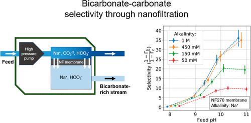 Bicarbonate-Carbonate Selectivity through Nanofiltration for Direct Air Capture of Carbon Dioxide