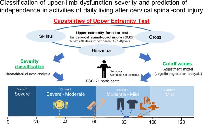 Classification of upper-limb dysfunction severity and prediction of independence in activities of daily living after cervical spinal-cord injury