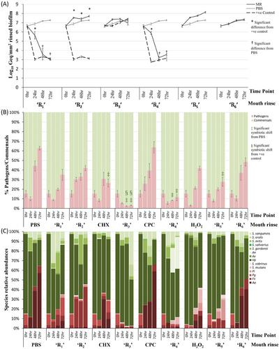 How well do antimicrobial mouth rinses prevent dysbiosis in an in vitro periodontitis biofilm model?