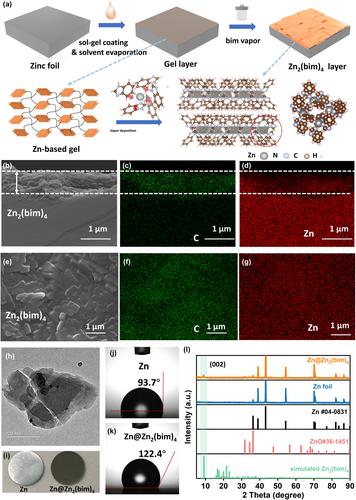 In Situ Growth of 2D Metal–Organic Framework Ion Sieve Interphase for Reversible Zinc Anodes