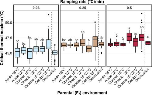 Transgenerational cross-susceptibility to heat stress following cold and desiccation acclimation in the Angoumois grain moth