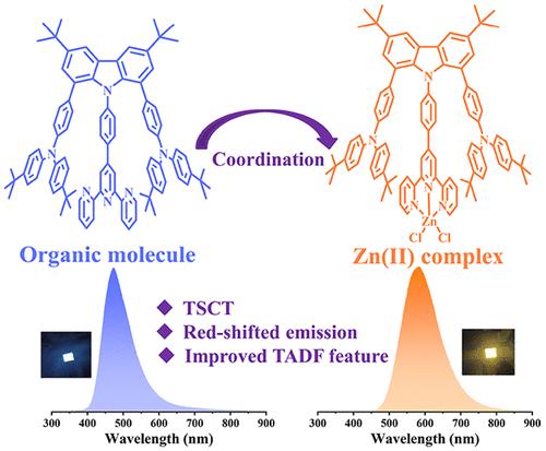 Enhanced Thermally Activated Delayed Fluorescence by Sole Coordination: From an Organic Molecule to Its Zinc Complex