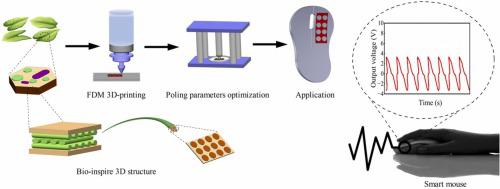 Advanced 3D-printed PVDF/BT piezoelectric energy harvester with a bio-inspired 3D structure for a self-powered smart mouse