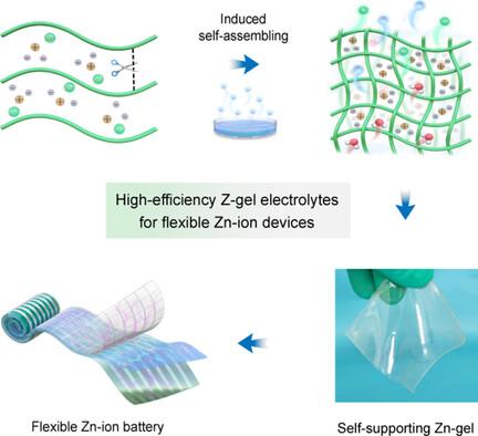 Ethanol Vapor-Induced Synthesis of Robust, High-Efficiency Zinc Ion Gel Electrolytes for Flexible Zn-Ion Batteries