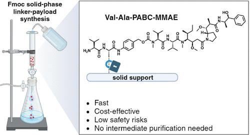 Late-Stage Desulfurization Enables Rapid and Efficient Solid-Phase Synthesis of Cathepsin-Cleavable Linkers for Antibody–Drug Conjugates