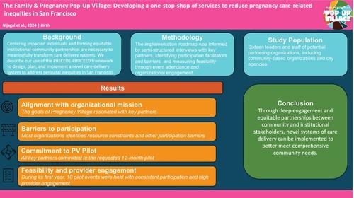 The Family and Pregnancy Pop-Up Village: Developing a one-stop shop of services to reduce pregnancy care-related inequities in San Francisco.