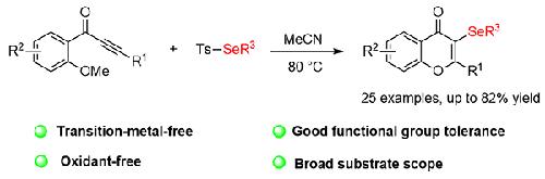 Metal-Free Synthesis of Selanyl-Substituted Chromenones via Selanylation­/Cyclization of Alkynyl Aryl Ketones