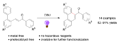 Visible-Light-Driven Metal-Free and Photocatalyst-Free Intra­molecular Cyclization of Chalcones to Access Phenanthrenes