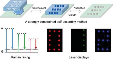 Continuous‐Wave Organic Raman Microlaser Arrays for Laser Displays