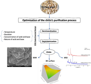 Eco-friendly purification process of chitin contained in shrimp shells by application of the Definitive Screening Design experiment plan