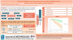 External validation of a 2-year all-cause mortality prediction tool developed using machine learning in patients with stage 4-5 chronic kidney disease.