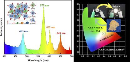 Enhanced color rendering index and thermal stability of Ca2GdNbO6: Dy3+ phosphors by co-doping Sm3+ ions