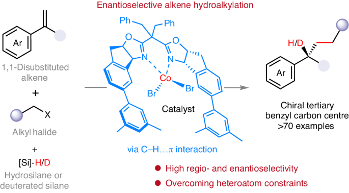 Enantioselective alkene hydroalkylation overcoming heteroatom constraints via cobalt catalysis