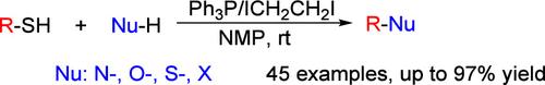 Desulfurization of Thiols for Nucleophilic Substitution