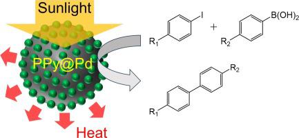 Polypyrrole@Pd solar-thermal catalyst for eco-friendly and scalable multiphasic Suzuki coupling reactions