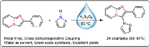 Oxidative Cross-Dehydrogenative C–H Bond Amination of Imidazo[1,2-a]pyridines in Aqueous Media under Metal-Free Conditions