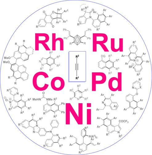 Transition Metal-Catalyzed Dual C−H Activation/Annulation Reactions Involving Internal Alkynes