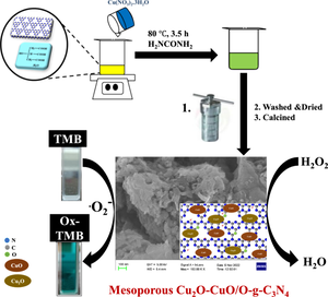 Mesoporous Cu2O–CuO/O–g-C3N4 nanocomposite with enhanced peroxidase-like activity for the colorimetric H2O2 sensing