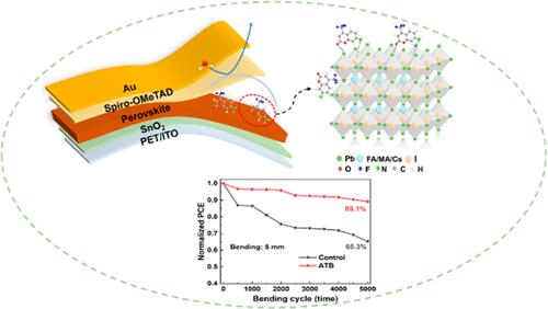 Enhanced Performance of Flexible Perovskite Solar Cells Enabled by ATB Passivator