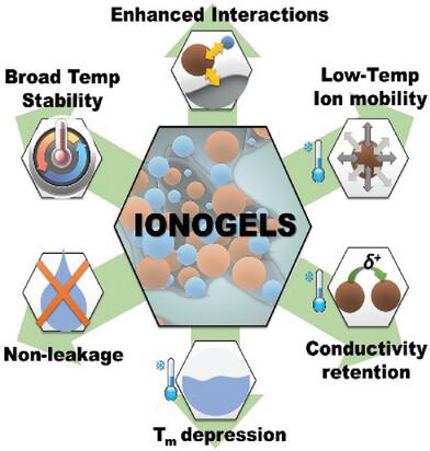 Ionogels with Carbon and Organic Polymer Matrices for Electrochemical Systems