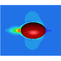 Modeling a spheroidal squirmer through a complex fluid