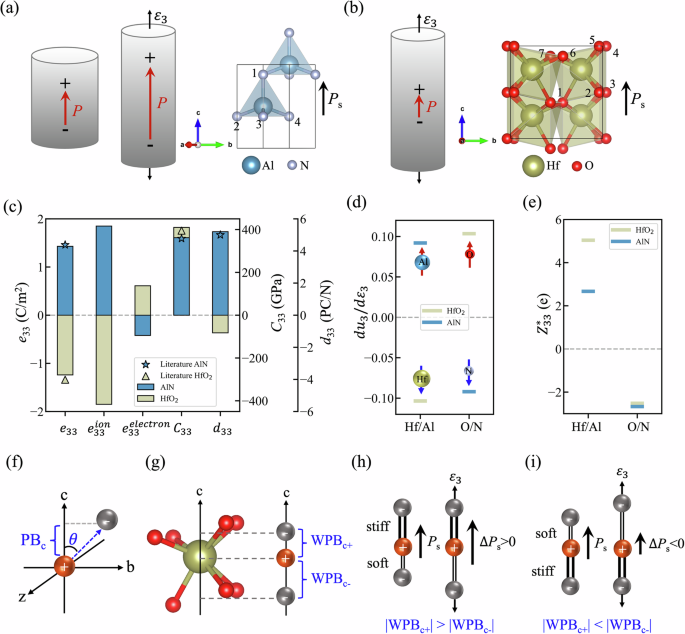 Understanding and tuning negative longitudinal piezoelectricity in hafnia