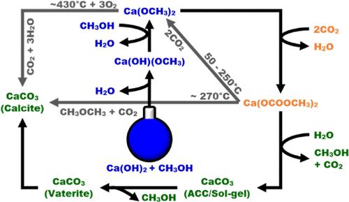 Reactive CaCO3 Formation from CO2 and Methanolic Ca(OH)2 Dispersions: Transient Methoxide Salts, Carbonate Esters and Sol–Gels