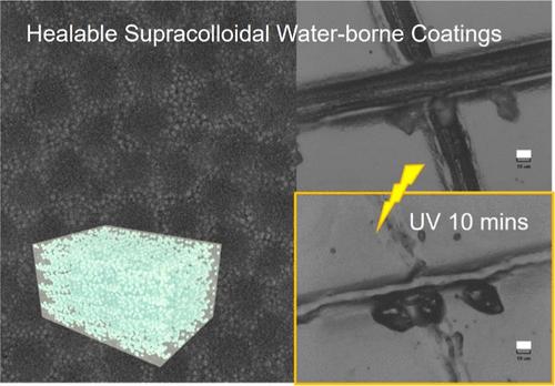 Healable Supracolloidal Nanocomposite Water-Borne Coatings