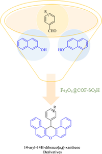 Green synthesis of 14-aryl-14H-dibenzo[a,j]xanthene derivatives using sulfonic acid-supported magnetic covalent organic framework as a novel and reusable nanostructured catalyst