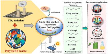 Non-equilibrium plasma co-upcycling of waste plastics and CO2 for carbon-negative oleochemicals†