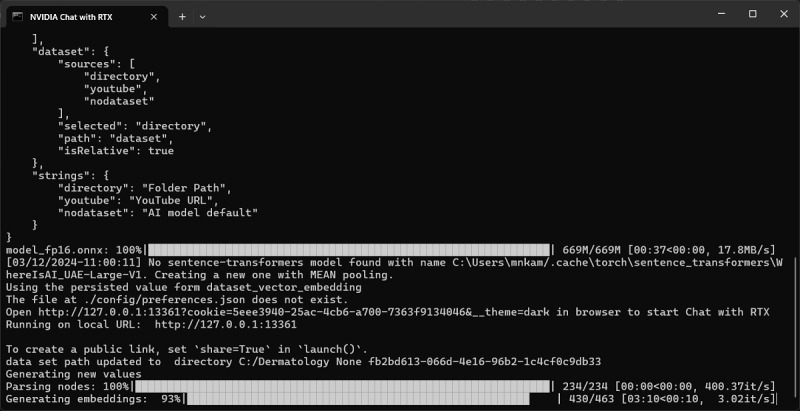 NVIDIA's "Chat with RTX" Custom Large Language Model and Personalized AI Chatbot Augments the Value of Electronic Dermatology Reference Material.