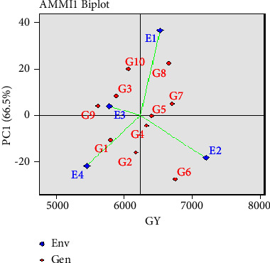 Comprehensive Assessment of the Genotype-Environment Interaction and Yield Stability of Boro Rice Genotypes under Four Environments in Bangladesh Using AMMI Analysis.