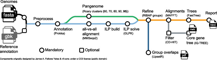 RIBAP: a comprehensive bacterial core genome annotation pipeline for pangenome calculation beyond the species level.