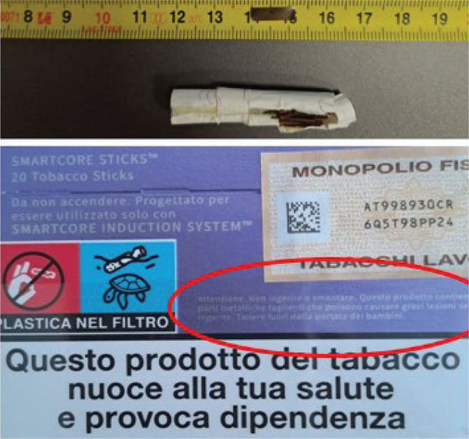 Urgent health concerns: Clinical issues associated with accidental ingestion of new metal-blade-containing sticks for heated tobacco products.