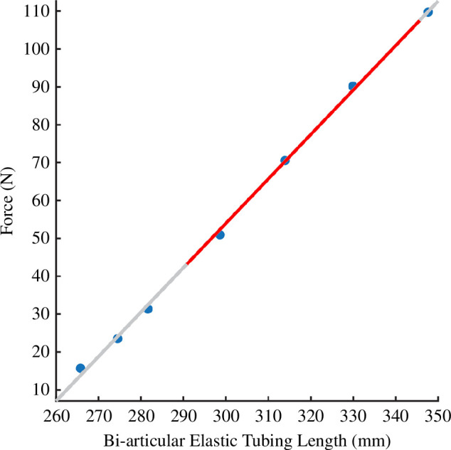 Implementation of a passive bi-articular ankle-knee exoskeleton during maximal squat jumping.