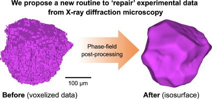 Enhancing polycrystalline-microstructure reconstruction from X-ray diffraction microscopy with phase-field post-processing