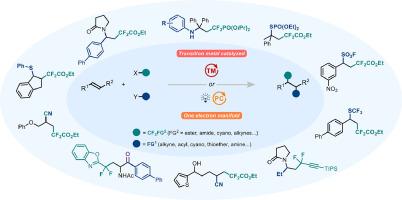 Regioselective difunctionalization of alkenes with CF2FG Moieties