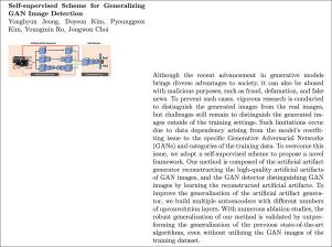 Self-supervised scheme for generalizing GAN image detection