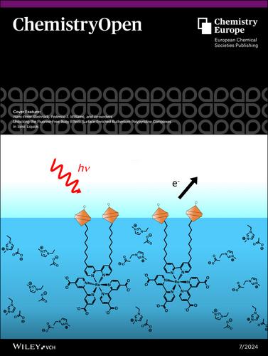 Cover Feature: Unlocking the Fluorine-Free Buoy Effect: Surface-Enriched Ruthenium Polypyridine Complexes in Ionic Liquids (ChemistryOpen 7/2024)