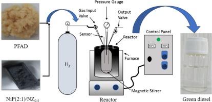 Green diesel synthesis from palm fatty acid distillate using a nickel phosphide catalyst: Optimization by box behnken design