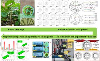 Mechanical properties of lotus petiole bio-inspired structures under quasi-static radial load