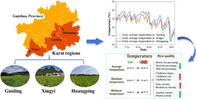 Responses of rice qualities to temperature and light in three different ecological environments in karst regions