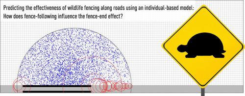 Predicting the effectiveness of wildlife fencing along roads using an individual-based model: How do fence-following distances influence the fence-end effect?