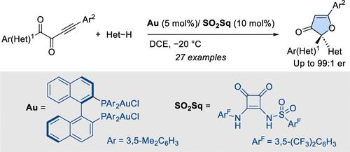 Hydrogen-Bonding Activation of Gold(I) Chloride Complexes: Enantioselective Synthesis of 3(2H)-Furanones by a Cycloisomerization-Addition Cascade