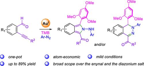 Straightforward Access to Isoindoles and 1,2-Dihydrophthalazines Enabled by a Gold-Catalyzed Three-Component Reaction